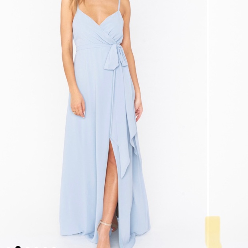 Liz Maxi Dress in Steel Blue Chiffon